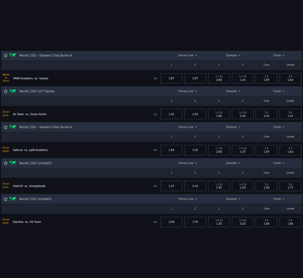 Sports virtuels MafiaCasino sur ordinateur Sports virtuels MafiaCasino sur ordinateur